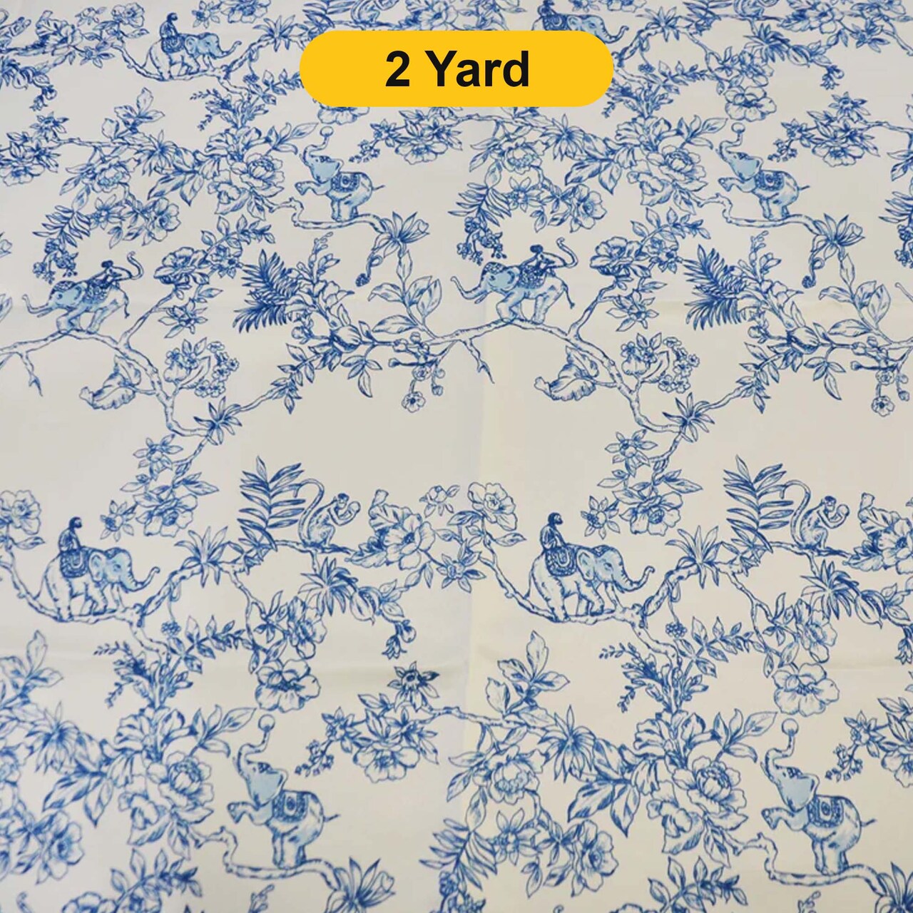 Ben Toile Satin Dull Fabric 58/60" Wide Premium French Design 100% Polyester Washable